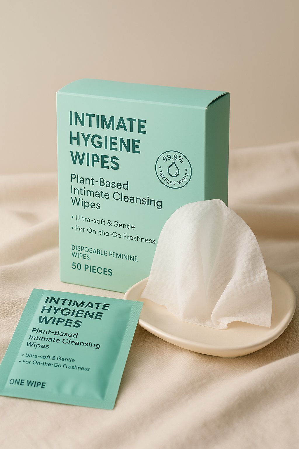 Veela™ Feminine Wipes – Plant-Based Intimate Cleansing Wipes (50 pcs)